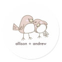 Whimsical Lovebirds Wedding Envelope Seal Sticker