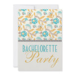 whimsical modern floral gold  bachelorette party custom announcement