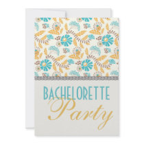 whimsical modern floral gold  bachelorette party custom announcement