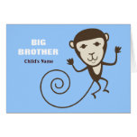 Whimsical Monkey Big Brother Greeting Card