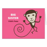 Whimsical Monkey Big Sister Card