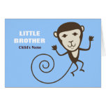 Whimsical Monkey Little Brother Card