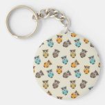 whimsical owl pattern key chains