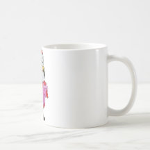 Whimsical Pink Flamingo Santa W/ Toy Bag Hat Coffee Mugs