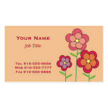 Whimsical Pink Flowers Business Cards