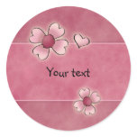 Whimsical pink flowers sticker