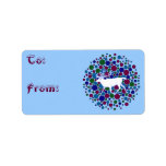 Whimsical Polka Dot Reindeer Gift Tag Stickers Address Label