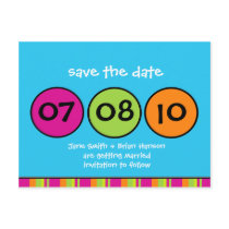 Whimsical Polka Dots Save the Date Postcard