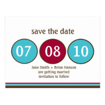 Whimsical Polka Dots Save the Date Postcard