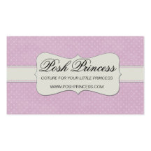 Whimsical Posh Princess Boutique Business Card
