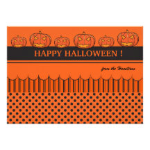 Whimsical pumpkin halloween greeting card announcement