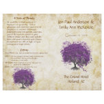 Whimsical Purple Heart Leaf Tree Wedding Program