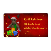 Whimsical Reindeer: Santa's Helper Custom Shipping Label
