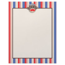 Whimsical Sailor Sock Monkey Letterhead w/Border