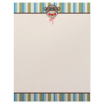 Whimsical Silly Glasses Sock Monkey Letterhead