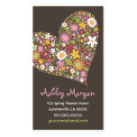Whimsical Spring Flowers Valentine Heart Love Business Card Template