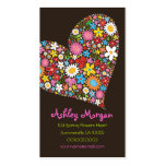 Whimsical Spring Flowers Valentine Heart Love Business Card
