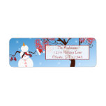 Whimsical Star Snowman Return Address Return Address Label