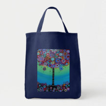 WHIMSICAL TREE OF LIFE BY PRISARTS CANVAS BAG