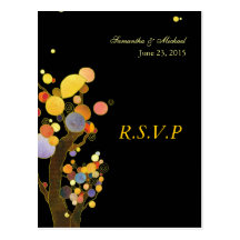 Whimsical Trees: RSVP Wedding Response Cards Post Cards