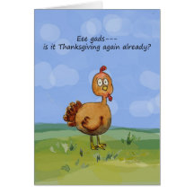 Whimsical Turkey Dreads Thanksgiving Paper Card