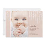 Whimsical Vines Birth Announcement Pink Card invitations