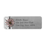 Whimsical Vintage Pink and Grey Daisy Return Address Label