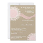 Whimsical Wedding Invitation in Pink, White and Ta