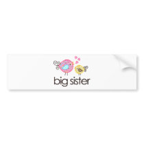 Whimsy Birds Big Sister T-shirt Announcement Bumper Stickers