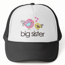 Whimsy Birds Big Sister T-shirt Announcement Hat