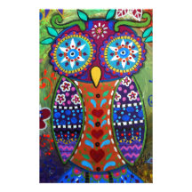 whimsy owl personalized stationery