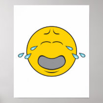 Whining Crying Smiley Face Print