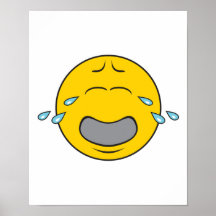 Whining Crying Smiley Face Print