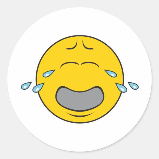 Whining Crying Smiley Face Round Sticker