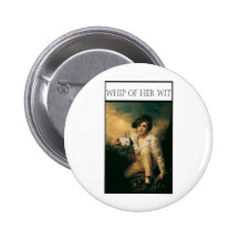 WHIP OF HER WIT -Child with rabbit Pinback Button