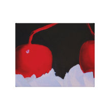Whip topping with cherry on top oil painting stretched canvas print