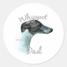 Whippet Dad 2 Round Sticker