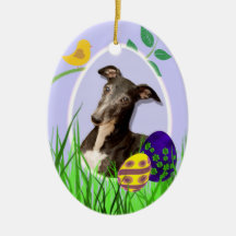 Whippet Easter Ornament
