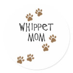 Whippet Mom for Whippet Dog Moms stickers