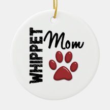 Whippet Mom Paw Print 2 Christmas Tree Ornament