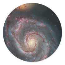 Whirlpool galaxy round stickers