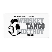 Whiskey Tango Foxtrot - Aviation Humor Custom Shipping Label