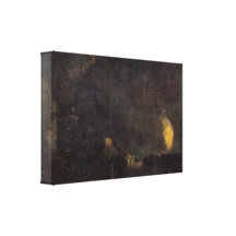 Whistler - Nocturne, Black and Gold, The Fire Whee Gallery Wrap Canvas