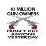 White 10 Million Gun Owners Kill Round Sticker