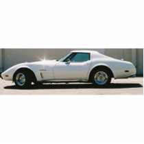 White '75 Corvette Cutout Magnet Cut Out