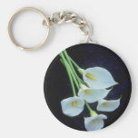 white A sheath of arum lilies flowers Keychain