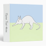 White Aardvark. Cute animal. Binder