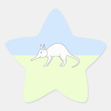 White Aardvark. Cute animal. Stickers