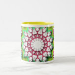 White abstract flower mug