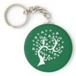 White Abstract Tree Keychain